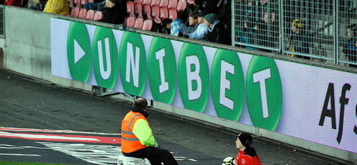 advertisng board at side of the football pitch