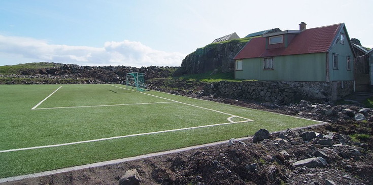 perfectly marked football pitch