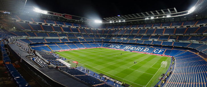 Floodlit Santiago Bernabéu