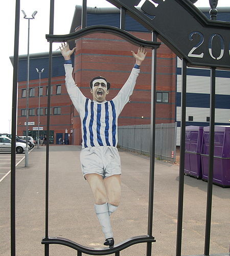 Jeff Astle celebrating his winning goal in the 1968 FA Cup Final