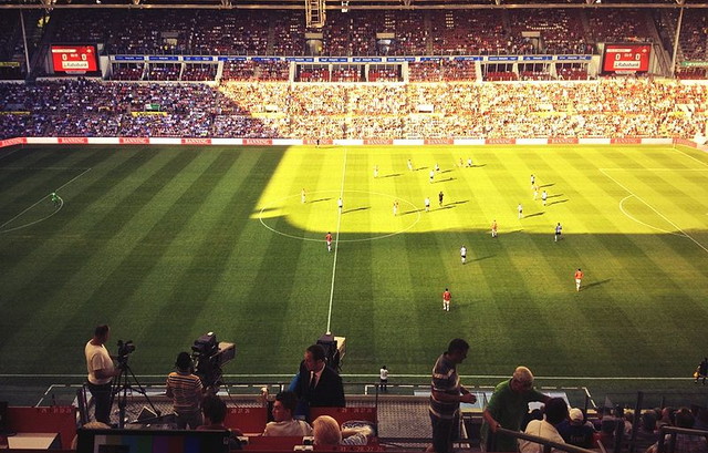 View of the pitch from the press box