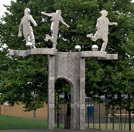 Commemorative work at the former Baseball Ground