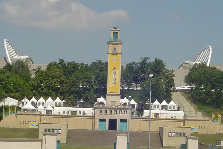 Statue In Front Of Stadium