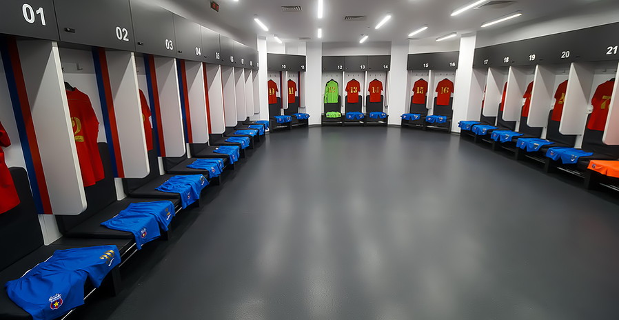 large dressing room football stadium