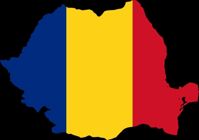 Romania Map Flag